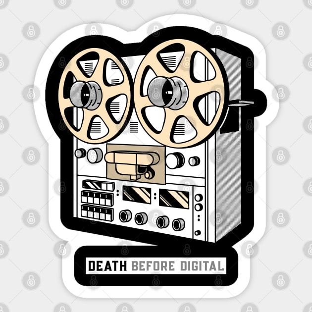 Analog Death before Digital Sticker by T-Shirt Dealer